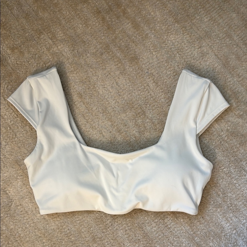 Trendy White Sports Bra